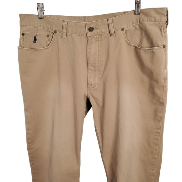 Polo Ralph Lauren Mens Size 38/30 Pants Classic Straight 650 Chino Khaki Tan - Picture 3 of 13